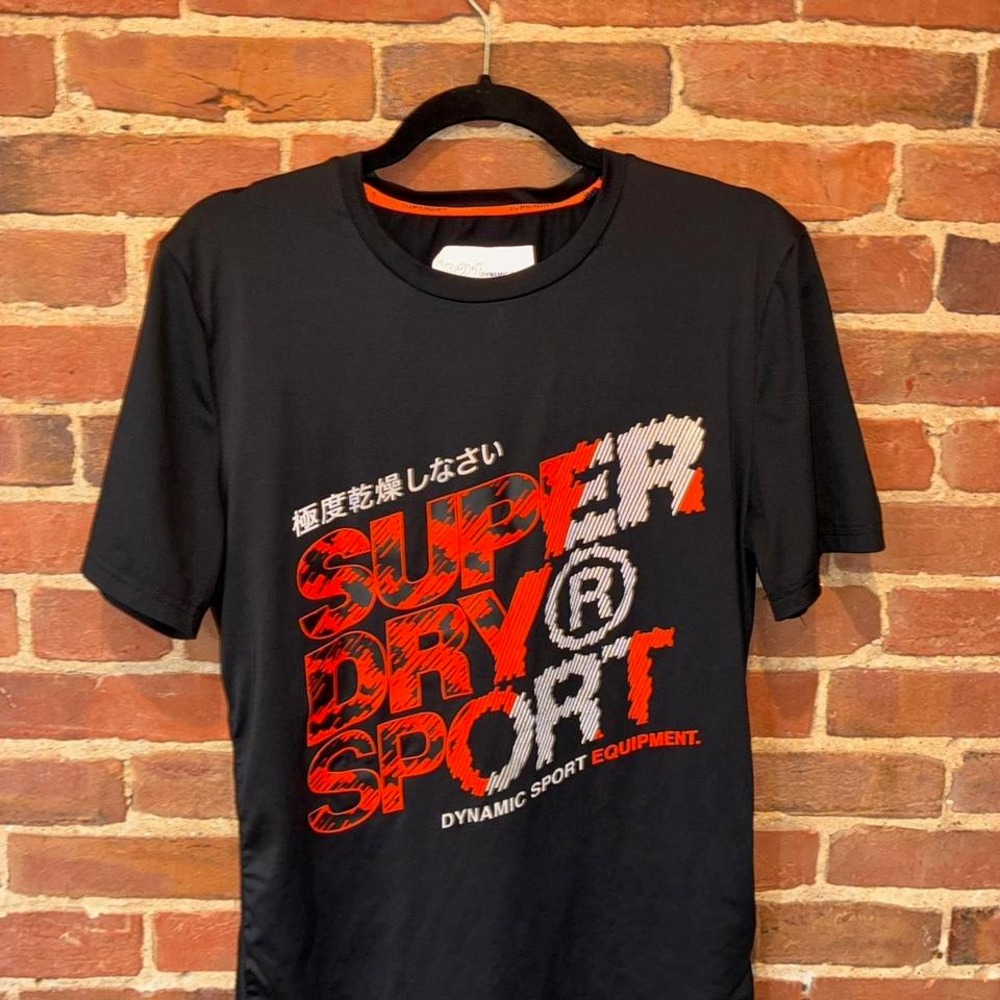 Men's Dri Fit Black Superdry T-Shirt Athletic‎